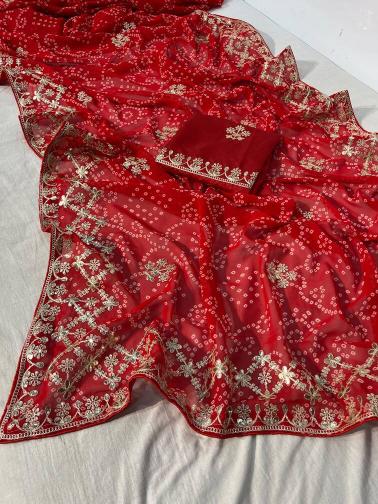 Vinayak gotafoil work surat saree